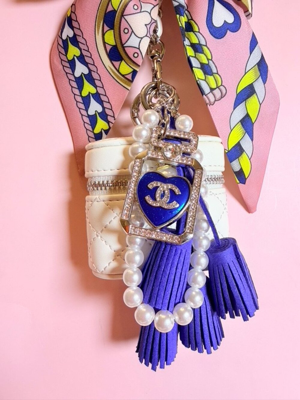 Pink Twilly Bow Luxe Statement Bag Charm - Picture 4 of 4
